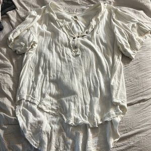 Free People Short Sleeve Henley